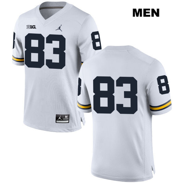 Men's NCAA Michigan Wolverines Zach Gentry #83 No Name White Jordan Brand Authentic Stitched Football College Jersey BV25N08LT